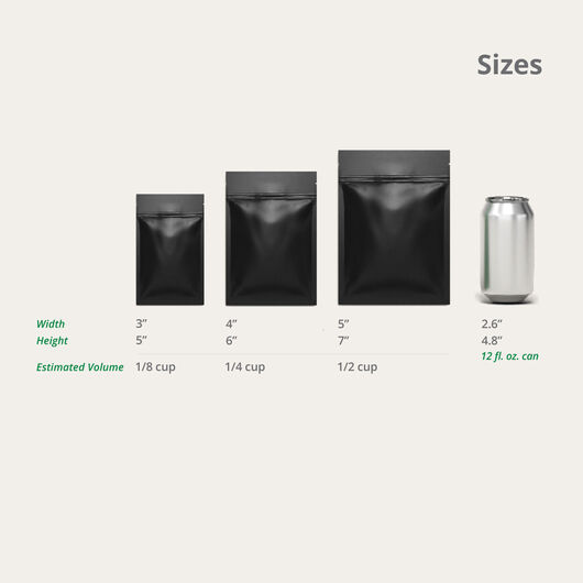 Flat Pouches with Custom Labels Pouch Size